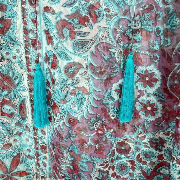 Stella Forest Blue Floral Silk Tunic Dress - Picture 4 of 9